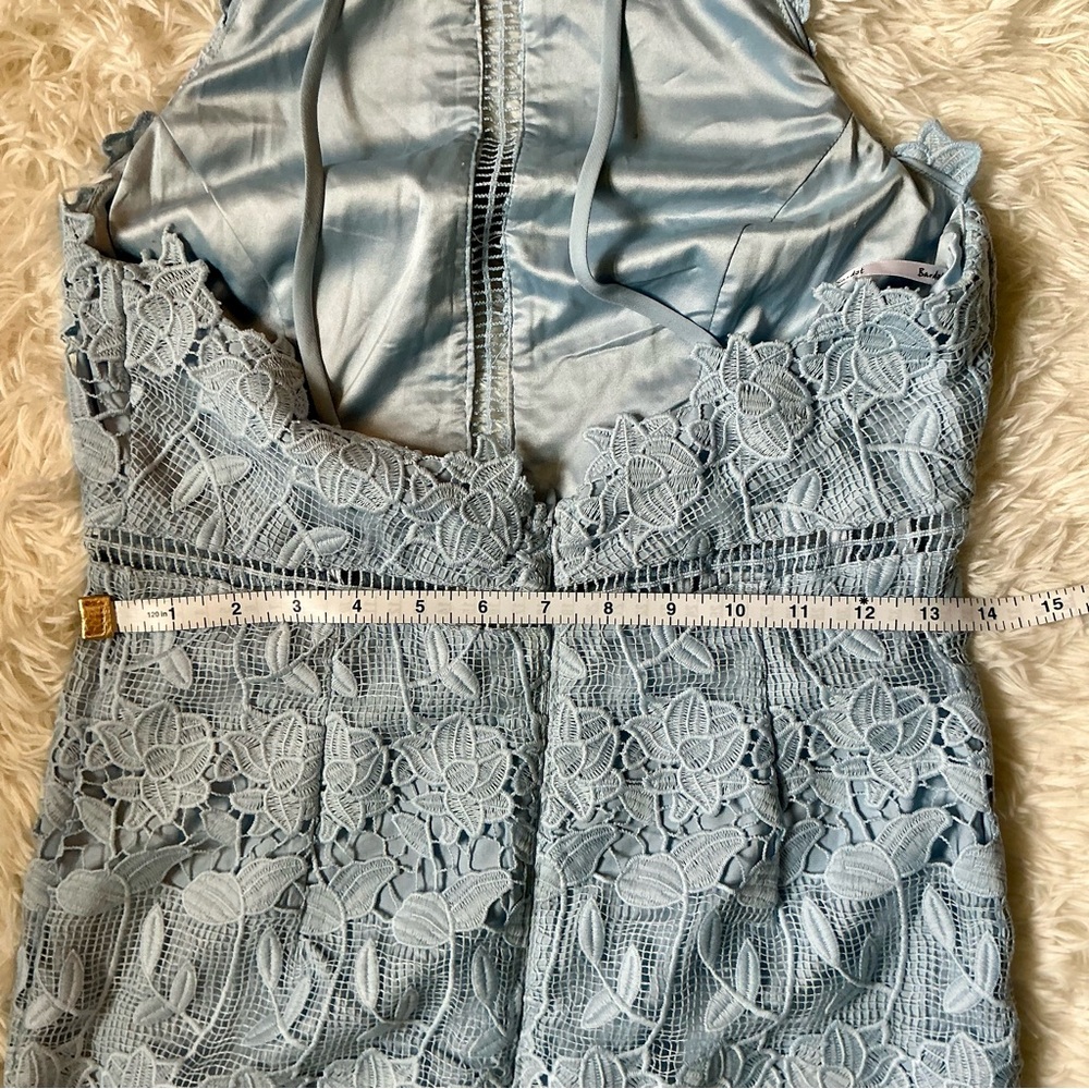 Bardot Pastel Blue Lace Halter Neck Midi Dress | US 6 / Small | NWT - Picture 9 of 10